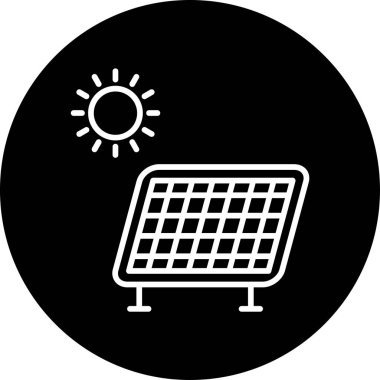 Güneş paneli simgesi, vektör illüstrasyonu basit tasarım