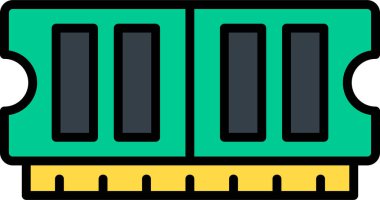 Bilgisayar ram simgesi, vektör illüstrasyonu basit tasarım