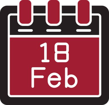 Şubat takvim simgesi tasarımı, web illüstrasyonu