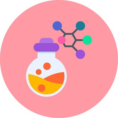 Kimya web simgesi, vektör illüstrasyonu