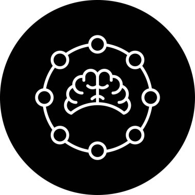 Beyin. Web simgesi basit bir illüstrasyon. Uyum sembolü 