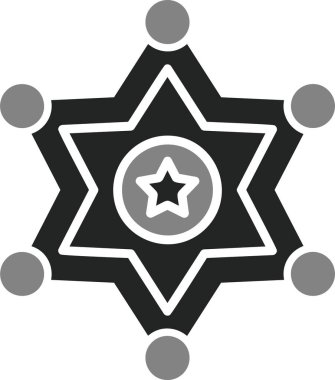 Şerif rozet simgesi, vektör illüstrasyonu