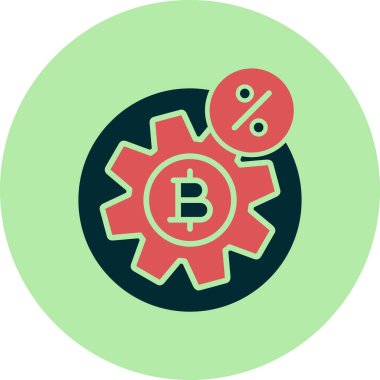 Ana hatlarıyla Bitcoin simgesi. Soyut renk vektörü çizimi