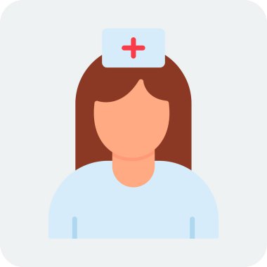 Hemşire hanım. Web simgesi basit illüstrasyon