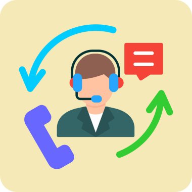 Müşteri hizmet vektör satırı simgesi