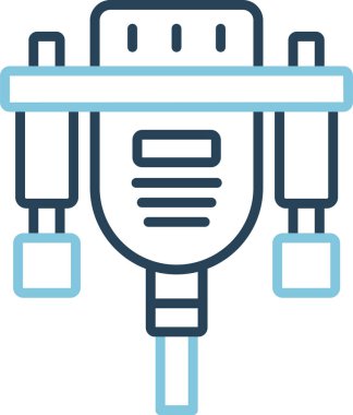 Vga Kablo simgesi. Basit resimleme  