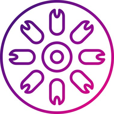 Düz dizaynlı bir diatom simgesini içeren bilim vektörü illüstrasyonu.