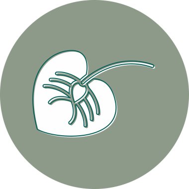 Anthurium bitki yaprağı simgesi, vektör illüstrasyonu 