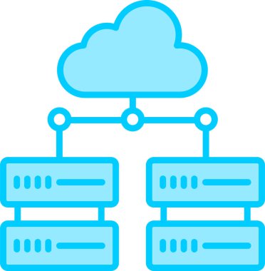 Ağ için dizayn edilmiş düz vektör simgesi, soyut bir şekilde büyük verileri gösteriyor.