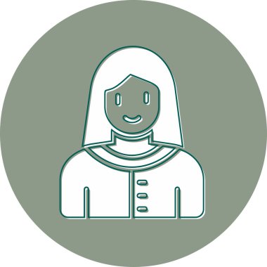 kadın avatar karakter simgesi, vektör illüstrasyonu 