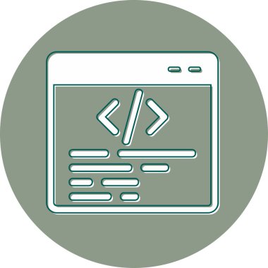 Web Programlama simgesinin özet vektör çizimi