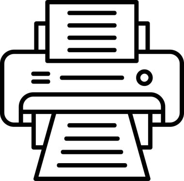 Yazıcı, web simgesi basit illüstrasyon