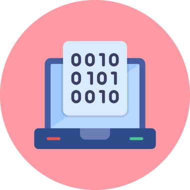 İkili veri simgesinin basit vektör illüstrasyonu