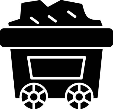 Maden arabası. Web simgesi basit illüstrasyon