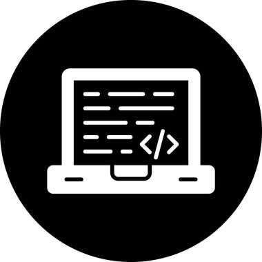 Kodlama ve Geliştirme konsepti simgesi, vektör illüstrasyonu basit tasarım