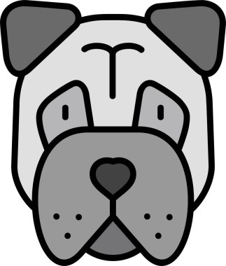 Hayvan Bullmastiff köpek simgesi vektör çizimi