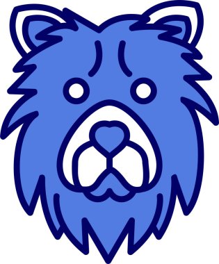 Chow Chow köpek simgesi, vektör çizimi