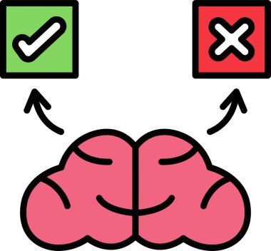 Karar verme ikonu. vektör illüstrasyonu