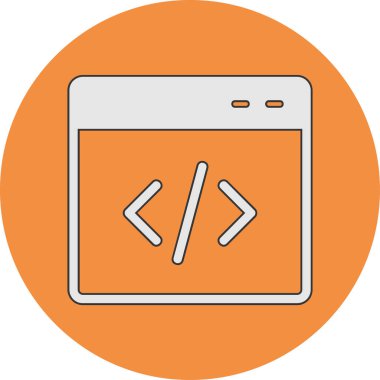 Kodlama ve Geliştirme konsepti simgesi, vektör illüstrasyonu basit tasarım