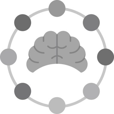 Beyin. Web simgesi basit bir illüstrasyon. Uyum sembolü 