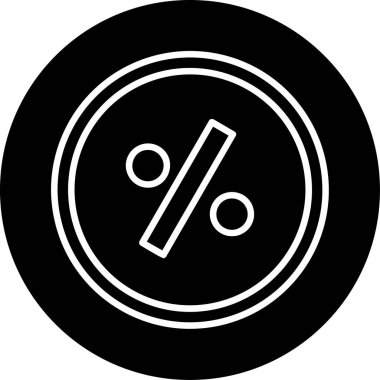 İndirim simgesinin vektör illüstrasyonu, yüzde