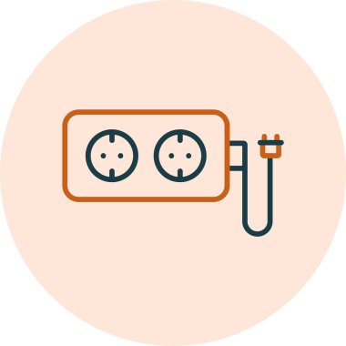 Doldurulmuş dış hat biçiminde soket simgesi