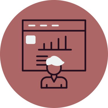 sunum simgesi, vektör illüstrasyonu basit tasarım