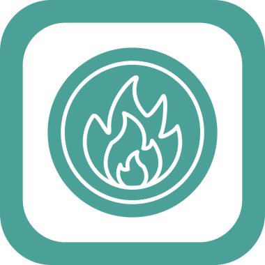 Yangın. Web simgesi basit illüstrasyon 