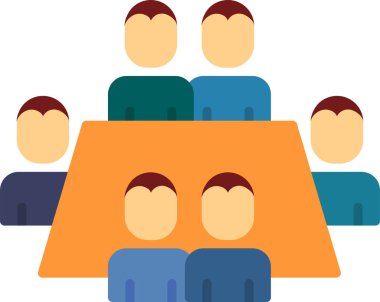 Ana hatlı biçim vektör illüstrasyon tasarımında konferans simgesi