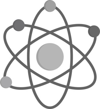 Bilimsel kullanım için düz vektör illüstrasyon atom simgesi gösterimi.