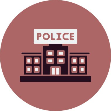 Polis binası ikon vektör illüstrasyonu