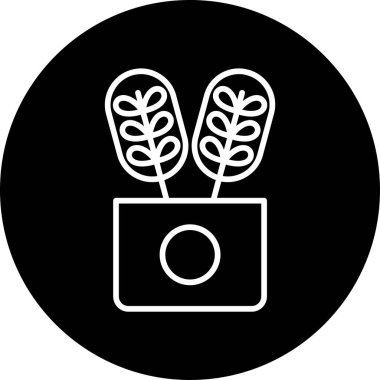 Calathea bitkisi. Web simgesi basit illüstrasyon