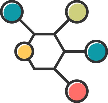 Molekül web simgesi vektör illüstrasyonu