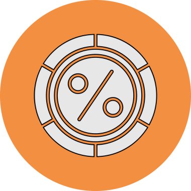 İndirim simgesinin vektör illüstrasyonu, yüzde