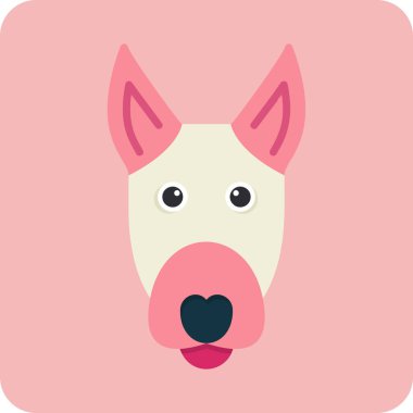 Bull Terrier köpek simgesi vektör illüstrasyonu