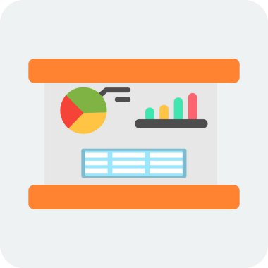 sunum simgesi, vektör illüstrasyonu basit tasarım