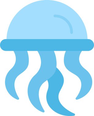 denizanası simgesi, basit vektör çizimi 