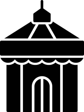 Sirk çadırı simgesi, vektör illüstrasyonu