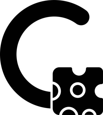 Alfabe için soyut C harfi ve peynir vektör çizimi