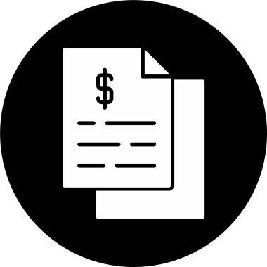 Minimalist belge simgesi, vektör illüstrasyonu basit tasarım