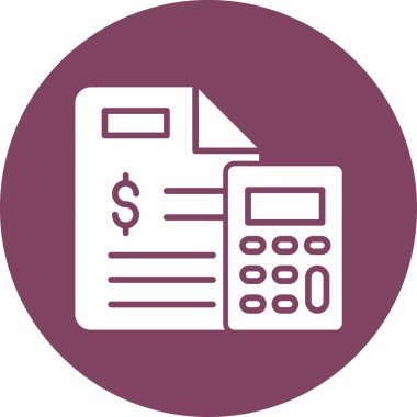 Basit muhasebe düz simgesi vektör illüstrasyonu.