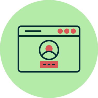 Basit tarayıcı simgesi, vektör illüstrasyonu