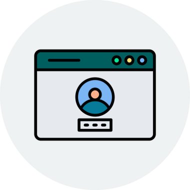 Basit tarayıcı simgesi, vektör illüstrasyonu