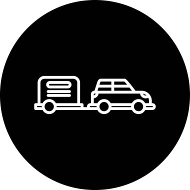 Vektör araba simgesi, temiz ve basit illüstrasyon.