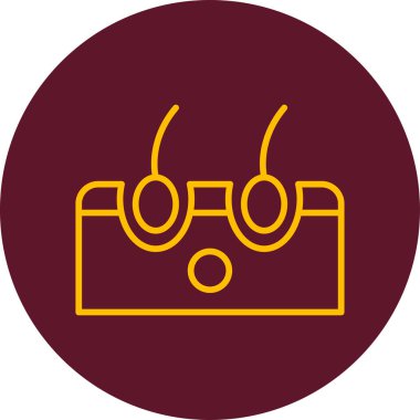 Saç dökülmesi. Web simgesi basit illüstrasyon