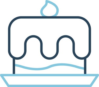 pasta doğum günü ikonu vektör illüstrasyonu