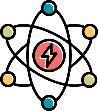 Atom Enerjisi Ağ ikonu vektör çizimi