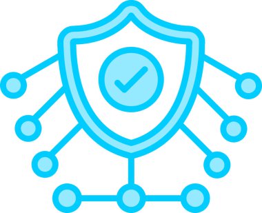 ağ koruması siber güvenlik ikon vektör çizimi 