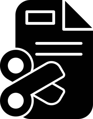 Minimalist belge simgesi, vektör illüstrasyonu basit tasarım