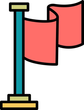 Bayrak. Web simgesi basit illüstrasyon